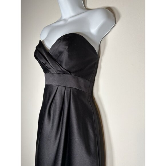 Alfred Angelo Black Strapless Sweetheart Neckline Hoco Wedding Guest LBD Size 6 - Picture 4 of 7